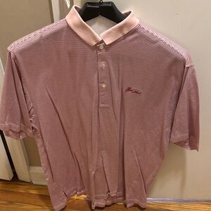 Fairway & Greene Men's Polo in Pink and White